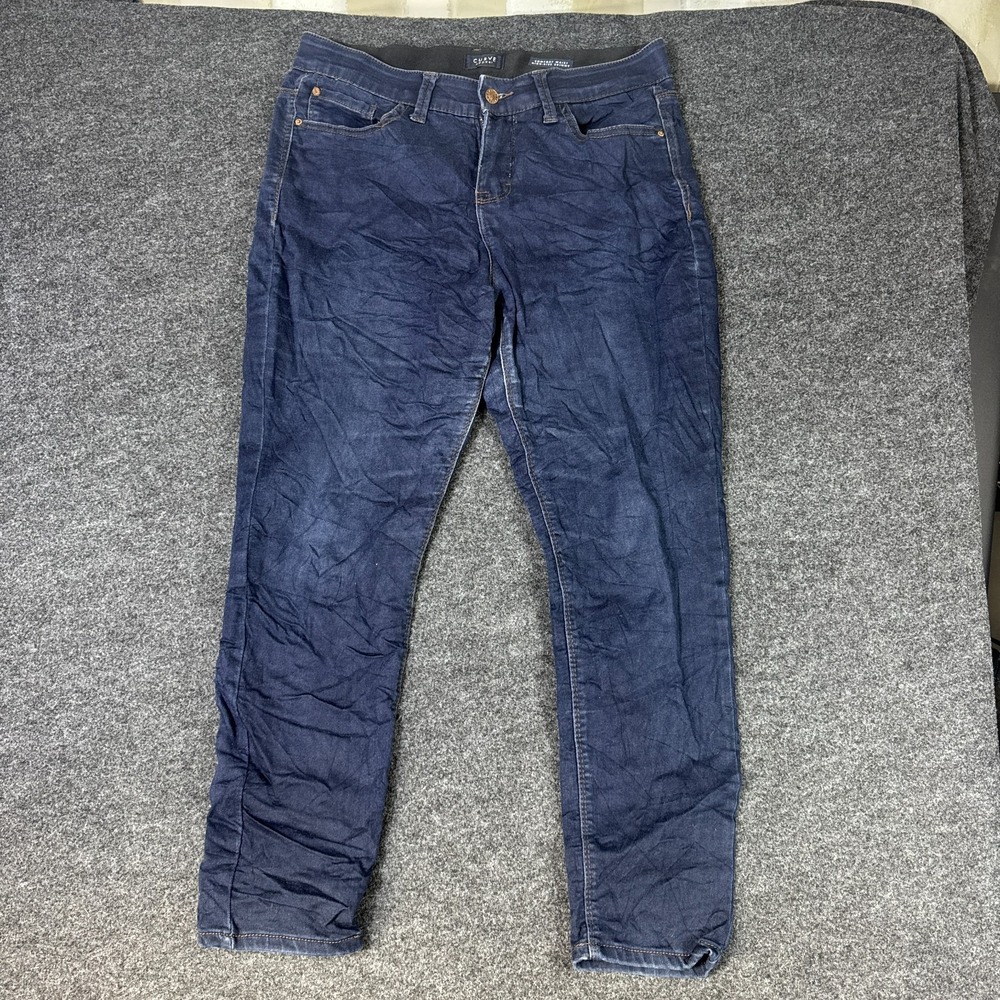 Curve Appeal Comfort Waist Skinny Jeans Women 10/30 Blue Denim High Rise Cropped